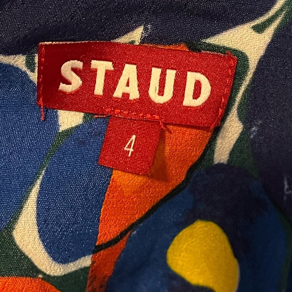 NWT STAUD Affogato Maxi Dress Colorful Patchwork Puff Sleeve Size 4 - Picture 8 of 12